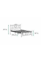 Orchidea Struttura Letto in Metallo 90x200 ARM104 Bianco
