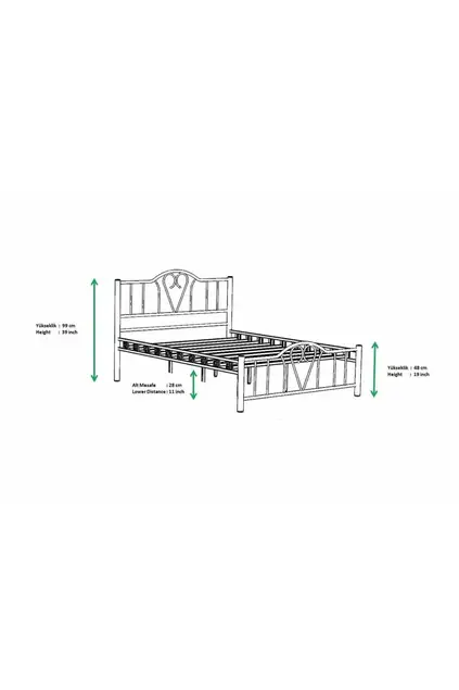 Orchidea Struttura Letto in Metallo 90x200 ARM104 Bianco