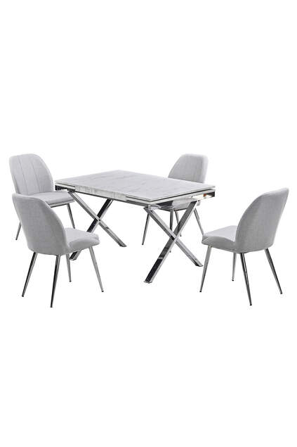 Dubai White Marble Table And Chair Set FRL1014