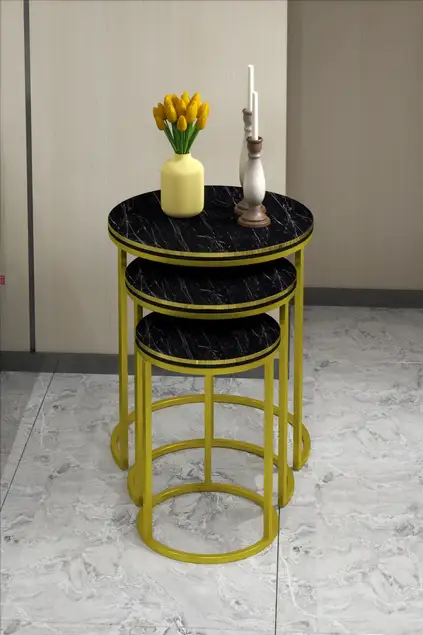 Nesting Table C Lux Double Gold