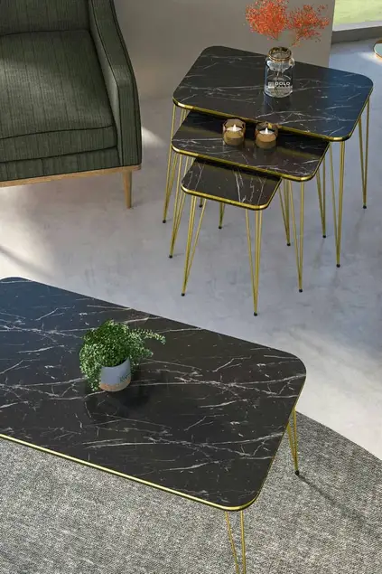 Nesting Table Kr And Center Table Kr Set Double Gold Bendir Wire