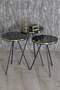 Nesting Table And Center Table Ellipse Set Black Metal Leg Double Gold Efes