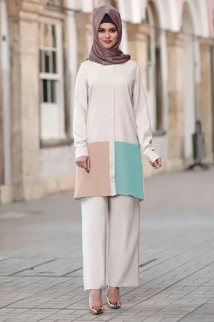 Sare Hijab Set Powder