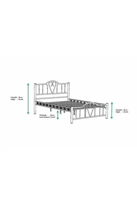 Orchidee  Metallbett 140x190 ARM104 Creme