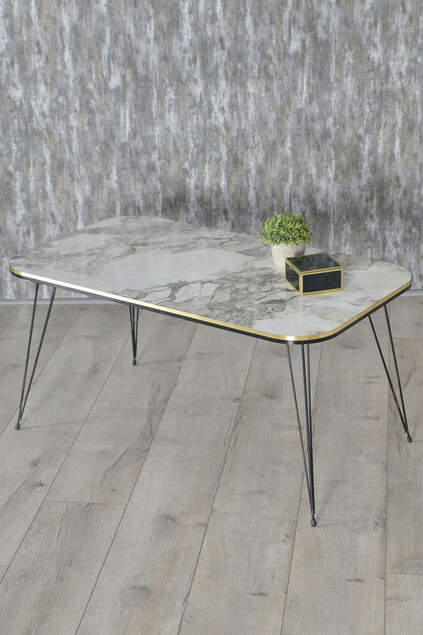 Nesting Table And Center Table Kr Set Black Wire Leg Double Gold Cream