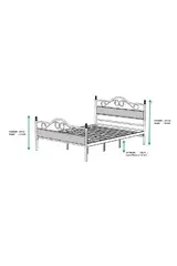 Bitez Metallbett 180x200 ARM084 Schwarz + Nussbaum