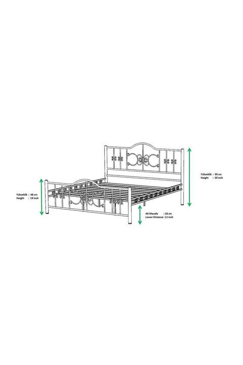 Pero Metal Bed Frame 140x200 ARM112 White