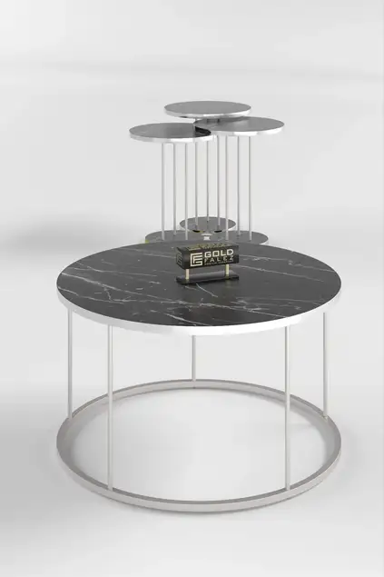 Coffee Table and Zigon Coffee Table Terra Set Silver