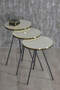 Black Metal Leg Double Gold Cream Nesting Table And Center Table Set