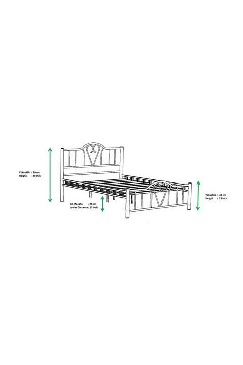 Orkide Metal Bed Frame 140x200 ARM105 Cream