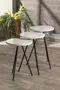 Zigon Sehpa Ve Orta Sehpa Set Metal Elips Beyaz