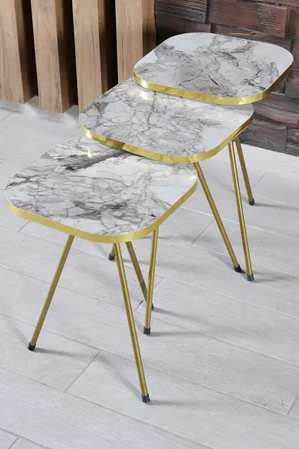 Nesting Table Gold Black Leg Bendir 2201