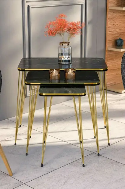 Nesting Table Kr And Center Table Kr Set Double Gold Bendir Wire