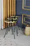 Nesting Table 3 Pcs Black Metal Leg Bendir Gold