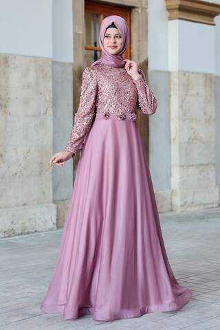 Isil Evening Dress Dried Rose