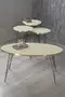 Nesting Table And Center Table Ellipse Set Black Wire Leg Double Gold Bendir