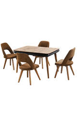 Albina Walnut Table And Chair Set FRL1022