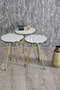 Nesting Table And Center Table Ellipse Set Double Gold White Wire
