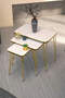 Nesting Table Square Double Gold White Wire