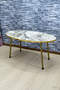 Nesting Table And Center Table Ellips Gold Metal Leg Gold Cream Set
