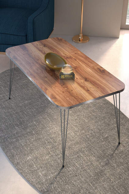Schwarzer Draht Silber Zentrum Couchtisch Quadrat