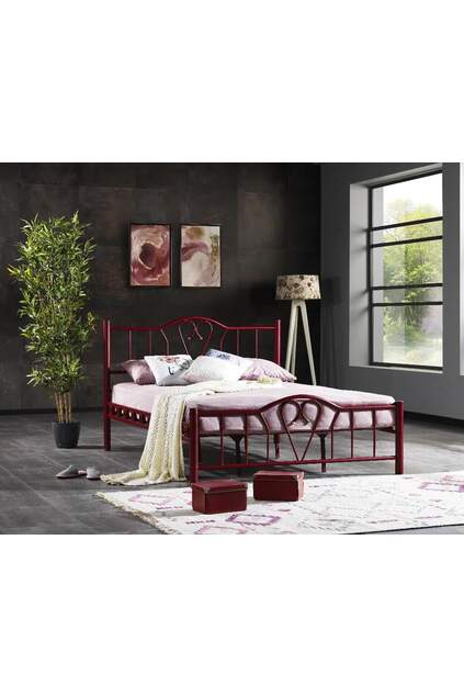 Orchidee Metallbett 180x200 ARM108 Burgunderrot