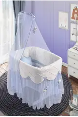 Weißer Korb Krippe Luxus Blau