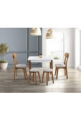Izmir White Table & Izmir Chair & Stool Set HDR1271