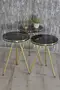 Satztisch und Mitteltisch Ellipse Set Double Gold Bendir Metal