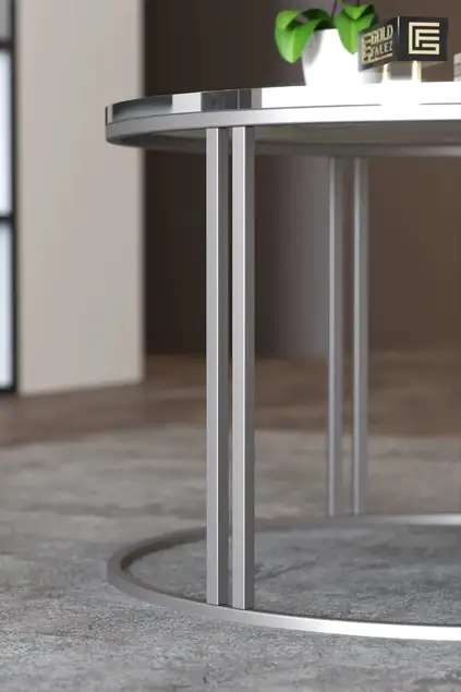 Center Couchtisch Single Silber Lux Special