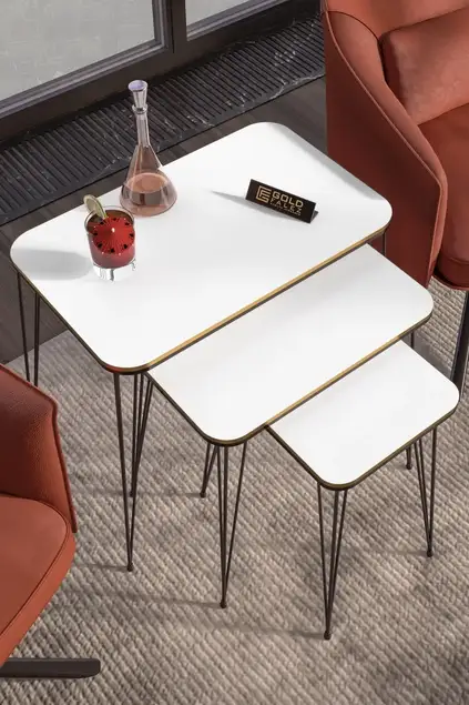 Schwarzer Draht Doppelt Gold Quadratisch Zigon Couchtisch