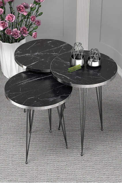 Zigon Couchtisch Schwarz Draht Silber