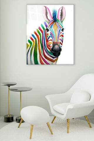 Pittura su vetro Zebra colorata