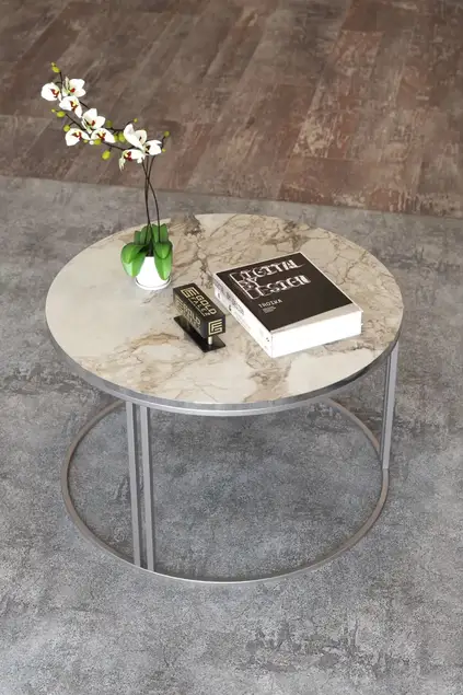 Center Couchtisch Single Silber Lux Special