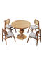 Gothic Walnut Round Table And Chair Set FRL1006