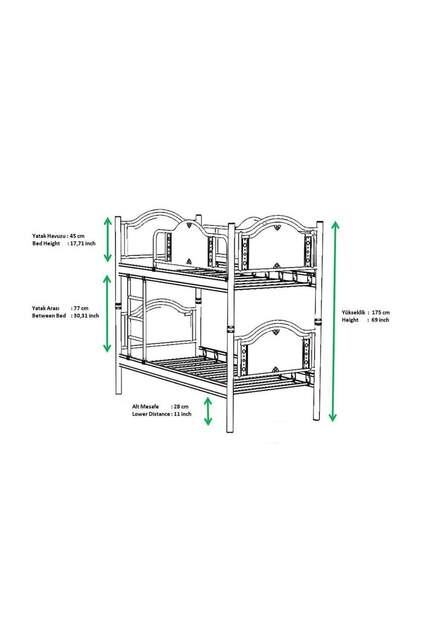 Avangard Bunk Bed 90x200 ARM012 Walnut