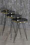 Nesting Table And Center Table Kr Set Black Wire Leg Double Gold White