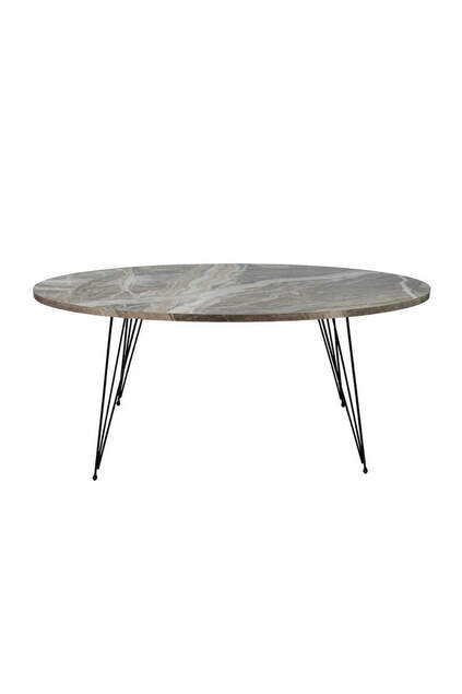 Gamba in filo metallico da tavolo di grandi dimensioni con motivo in marmo grigio Ellipse