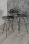 Nesting Table And Center Table Ellipse Set Black Wire Leg Double Gold White
