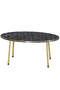 Center Table Bendir Ellipse Metal Leg Double Gold