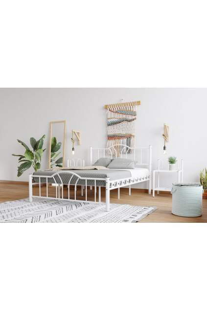 Bella Struttura Letto in Metallo 140x200 ARM143 Bianco