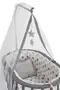 MDF Anthracite Basket Crib and Pink Star Sleeping Set