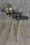 Satztisch und Mitteltisch Ellipse Set Double Gold Bendir Metal