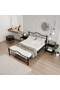 Bella Struttura Letto in Metallo 90x190 ARM138 Nero
