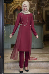 Dream Hijab Suit Burgundy
