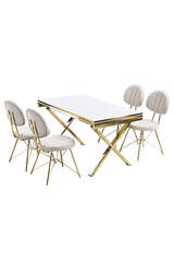 Set Tavolo E Sedie Dubai Gold FRL1013