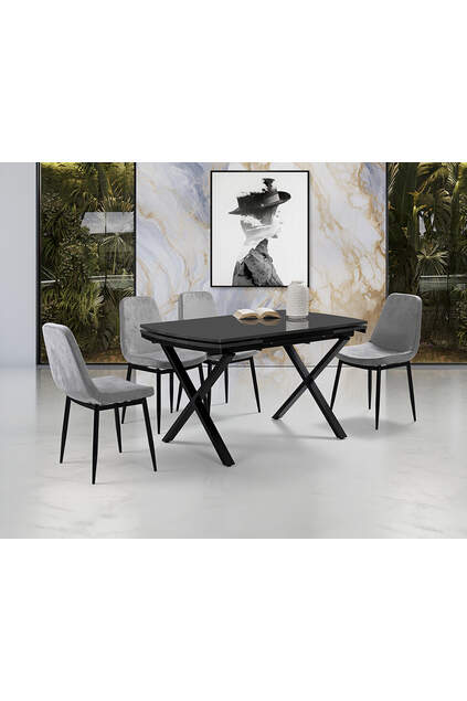 Sun Anthracite Table & Fairy Chair Set HDR1256