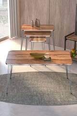 Nesting Table Square And Center Table Square Set Silver Walnut Wire
