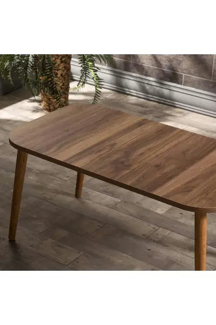 Center Table Wooden Turned Leg Square Walnut