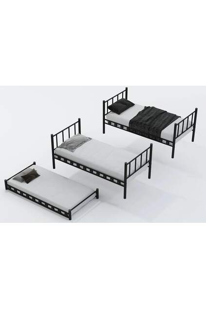Lily Bunk Bed With Trundle 90x200 ARM038 Black